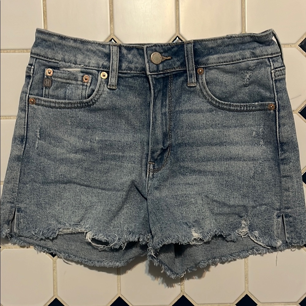 Just USA Blue Jean Shorts with Distressed Hem